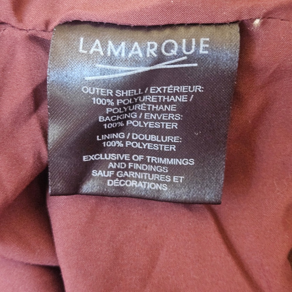 Lamarque Women's Mahogany Brown Dani Moto Jacket Large Cropped Belted Fall - Picture 7 of 14